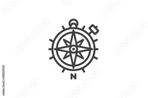 Simple Compass Icon with North Indicator photo