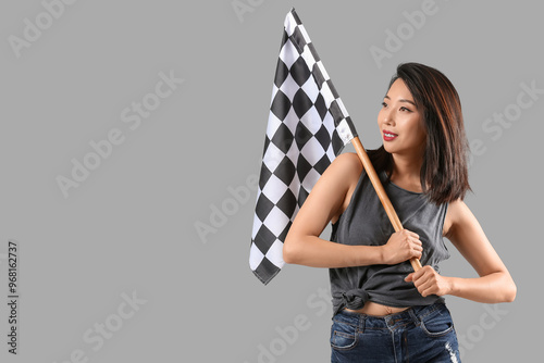 Beautiful Asian woman with ...