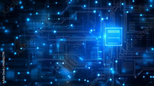 Wallpaper Mural Abstract blue technology background with circuit diagram. Generative Ai Torontodigital.ca