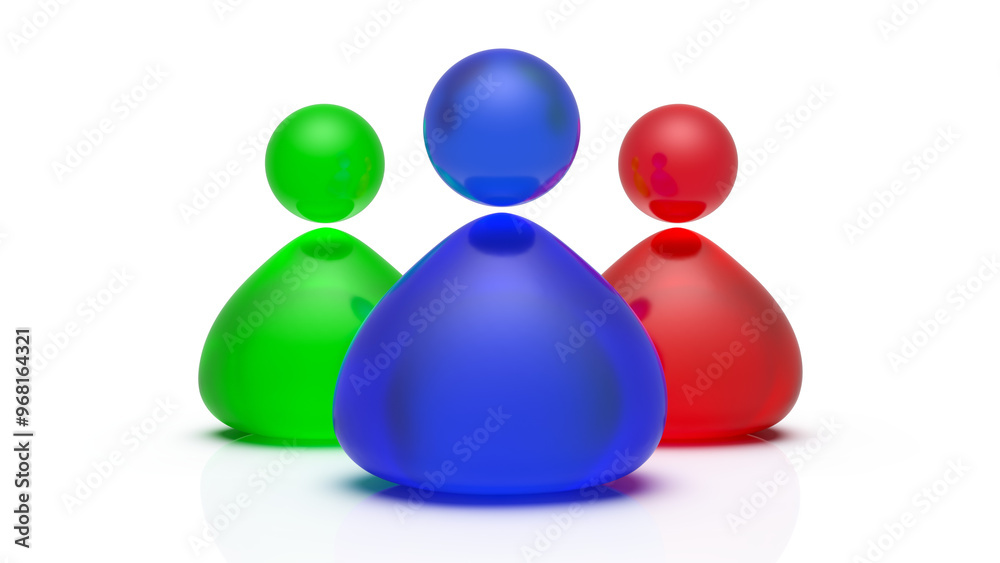 Transparent 3d render leadership Bunch of people person use social network icons isolated Transparent 3d render leadership Bunch of people person use social network icons isolated