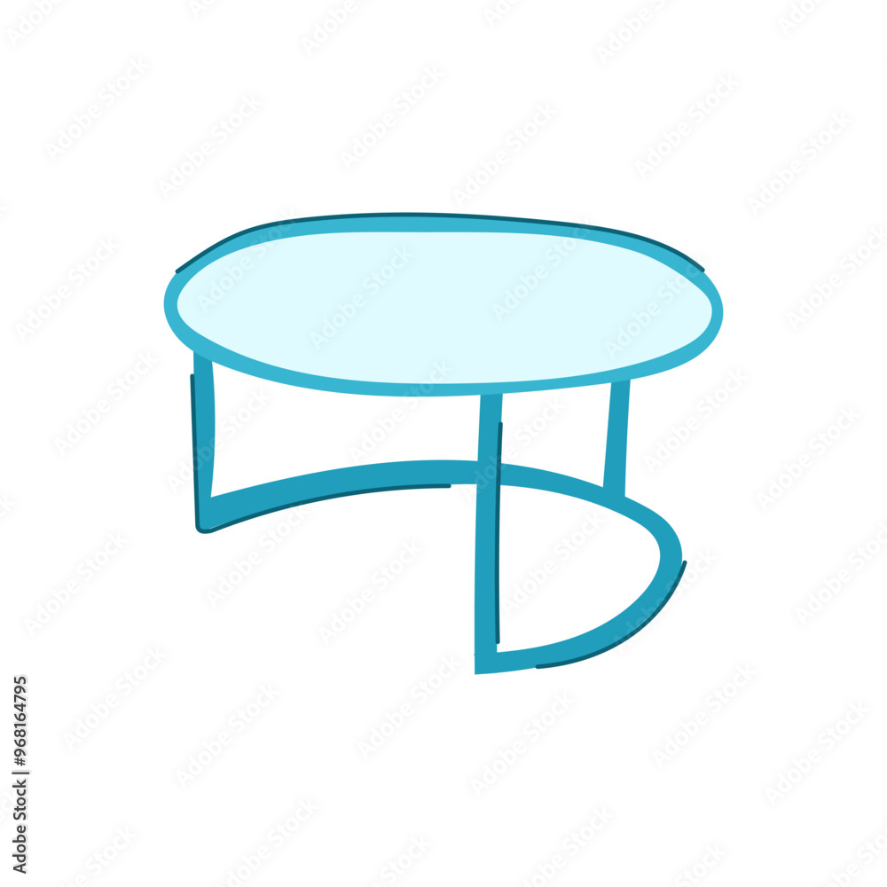 sleek glass table cartoon. elegant contemporary, minimalist transparent, durable versatile sleek glass table sign. isolated symbol vector illustration