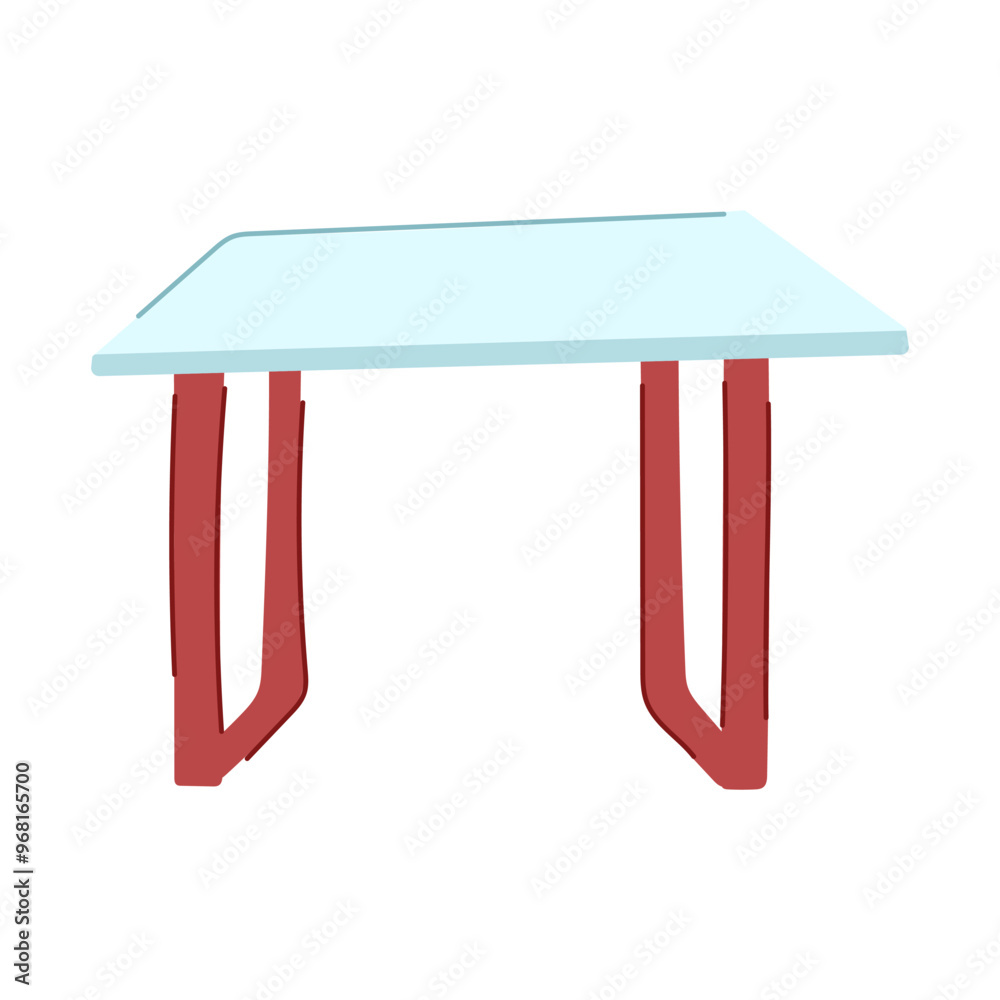 durable glass table cartoon. versatile chic, sophisticated sturdy, polished refined sign. isolated symbol vector illustration