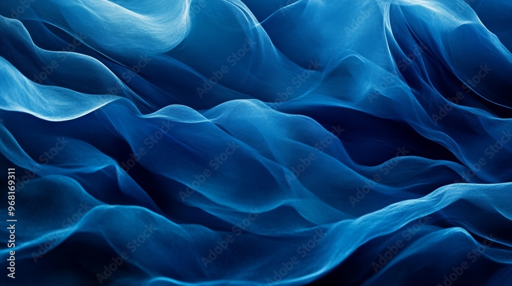 Obraz premium Abstract flowing blue texture resembling ocean waves