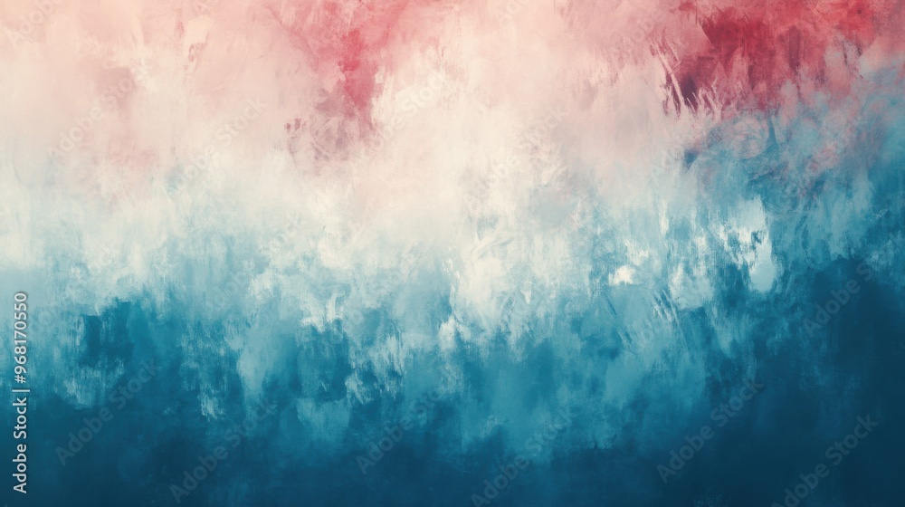 Obraz premium A blurry background, a digital painting, abstract illusionism, aqua teal, slate blue, ivory white, and intense scarlet, gradient and patterns wallpaper, grainy poster art