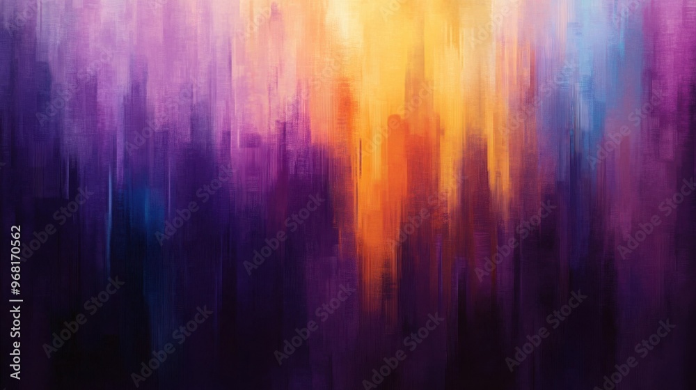 A blurry background, a digital painting, abstract illusionism, purple, dark brown, cream, and neon yellow, gradient and patterns wallpaper, grainy poster art A blurry background, a digital painting, abstract illusionism, purple, dark brown, cream, and neon yellow, gradient and patterns wallpaper, grainy poster art