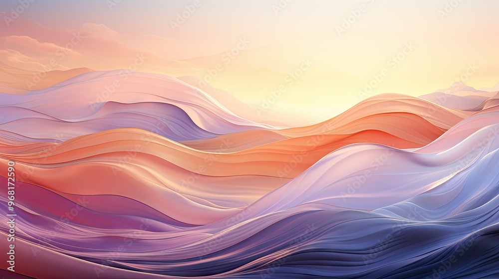 Abstract waves in soft hues Abstract waves in soft hues