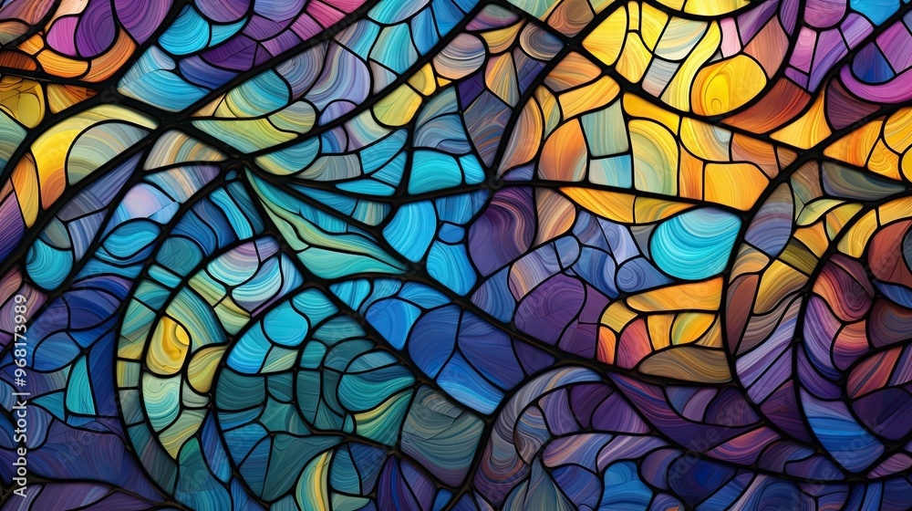 Abstract stained glass pattern