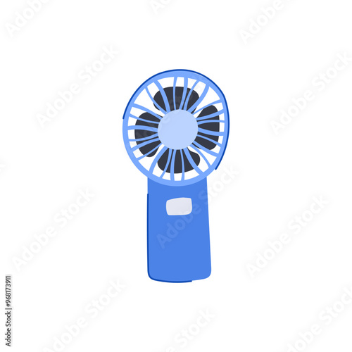 compact hand electric fan cartoon. cooling mini, bladeless usb, held quiet compact hand electric fan sign. isolated symbol vector illustration