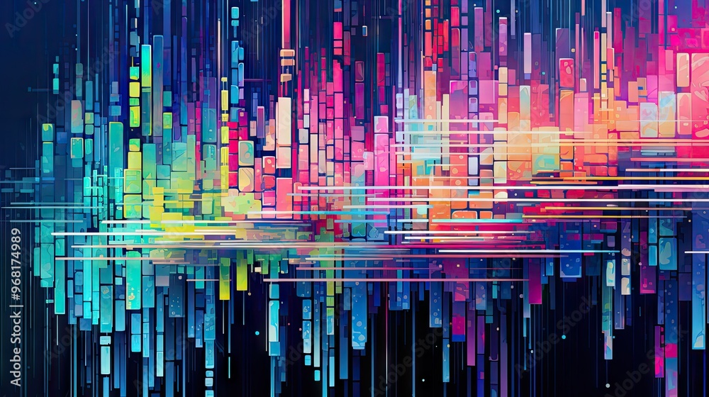 Abstract digital art with bright colors Abstract digital art with bright colors
