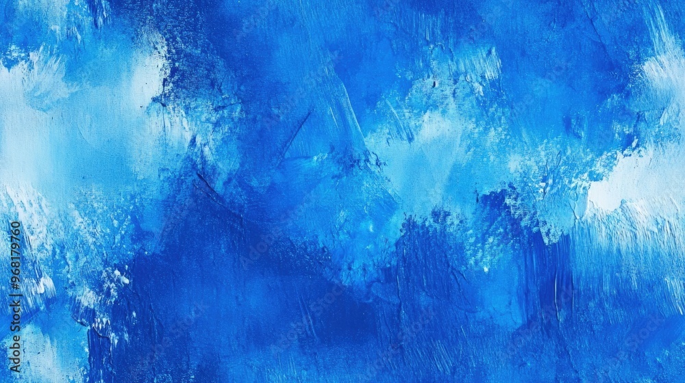 Obraz premium Abstract blue paint background featuring mixed media artwork on paper Blue banner design