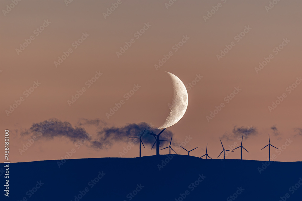 The crescent moon located in different environments over time!