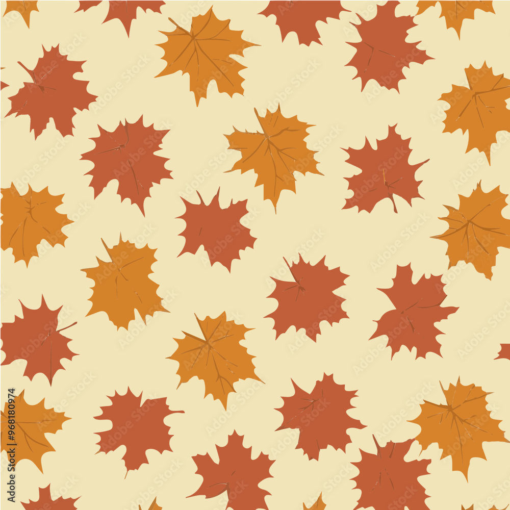 Vector seamless pattern of autumn leaves in shades of orange and brown. Ideal for fabric designs, wrapping paper, and seasonal background art. Vector seamless pattern of autumn leaves in shades of orange and brown. Ideal for fabric designs, wrapping paper, and seasonal background art.