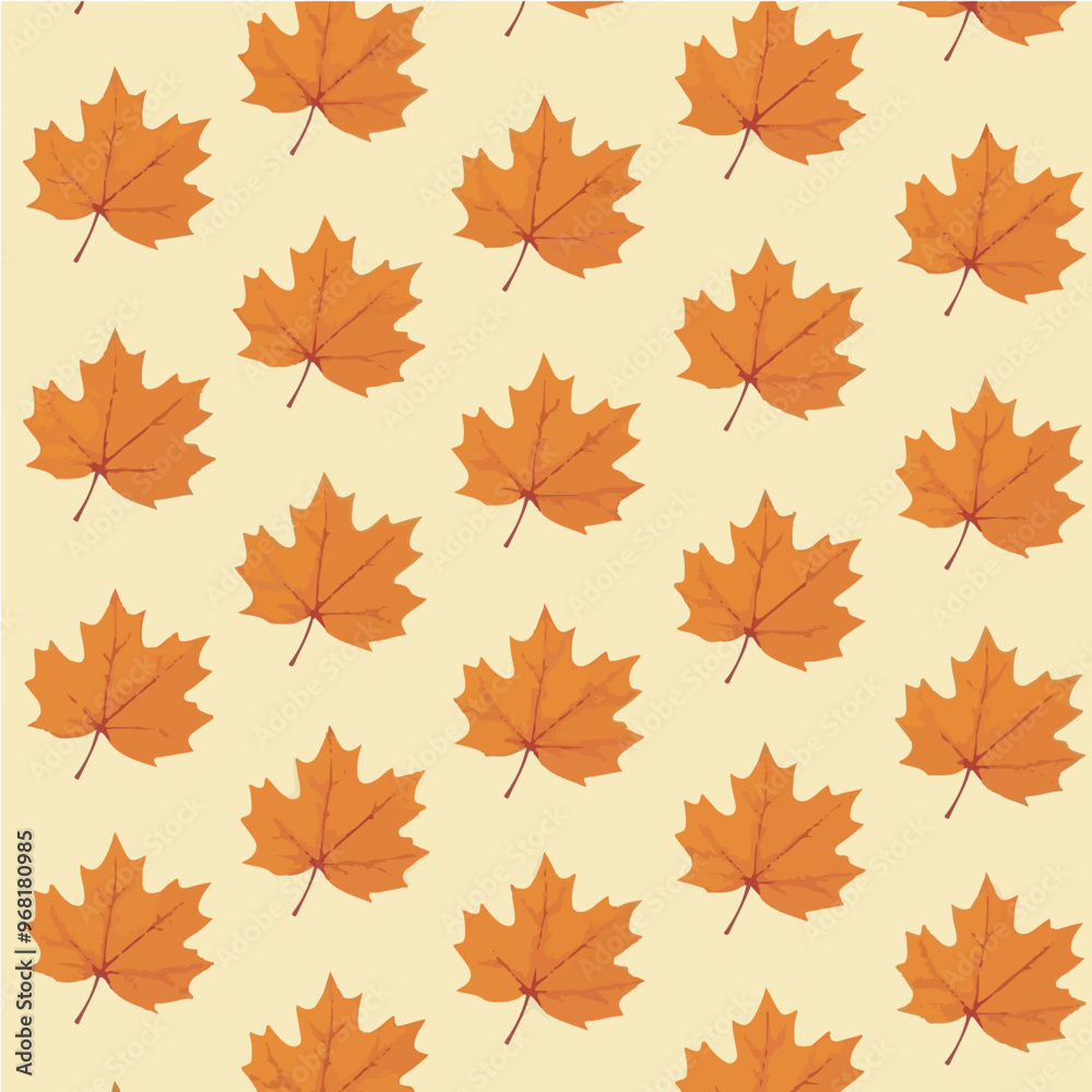 Seamless vector pattern of autumn leaves in orange hues. Perfect for fabric design, wallpapers, and seasonal backgrounds. Seamless vector pattern of autumn leaves in orange hues. Perfect for fabric design, wallpapers, and seasonal backgrounds.