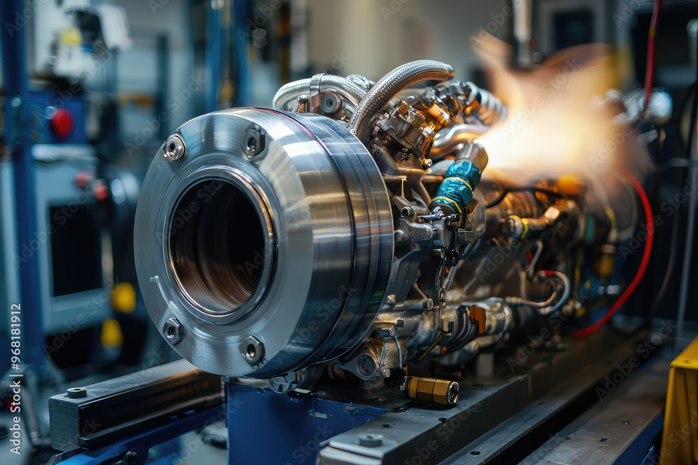 High performance racing engine being dyno tested for optimal performance High performance racing engine being dyno tested for optimal performance