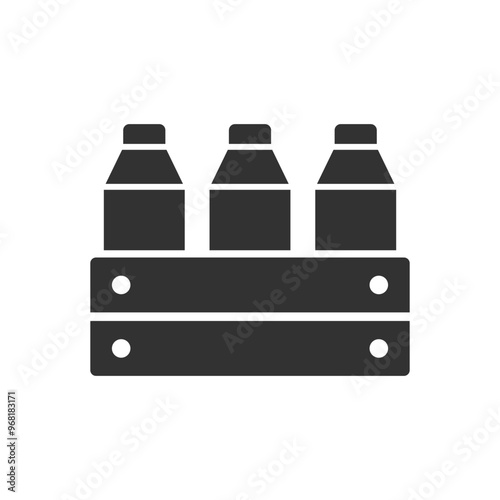 Milk Bottle Crate Icon