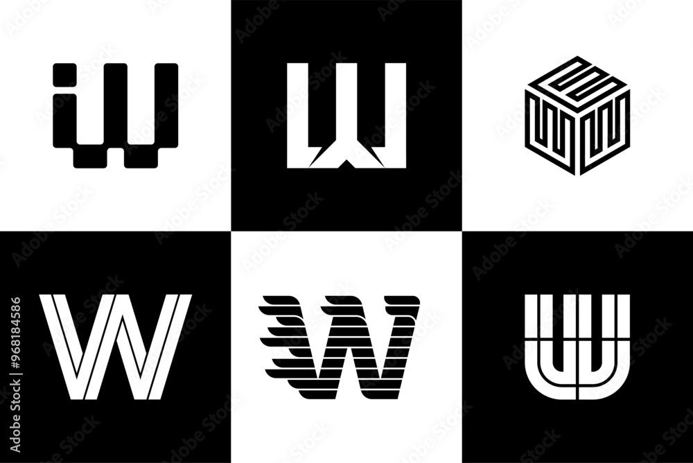 Letter W, font and logo design, vector illustration. Letter W, font and logo design, vector illustration.