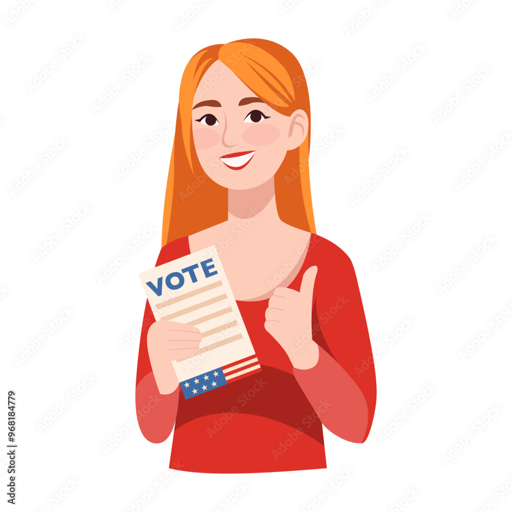 Young American Woman Voter, 2024 USA Election Young American Woman Voter, 2024 USA Election