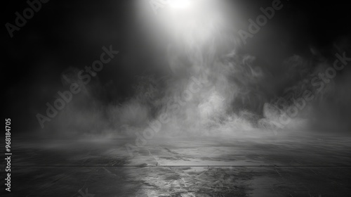 Mysterious Foggy Interior: Dark and Dramatic. for product demonstration. mockup