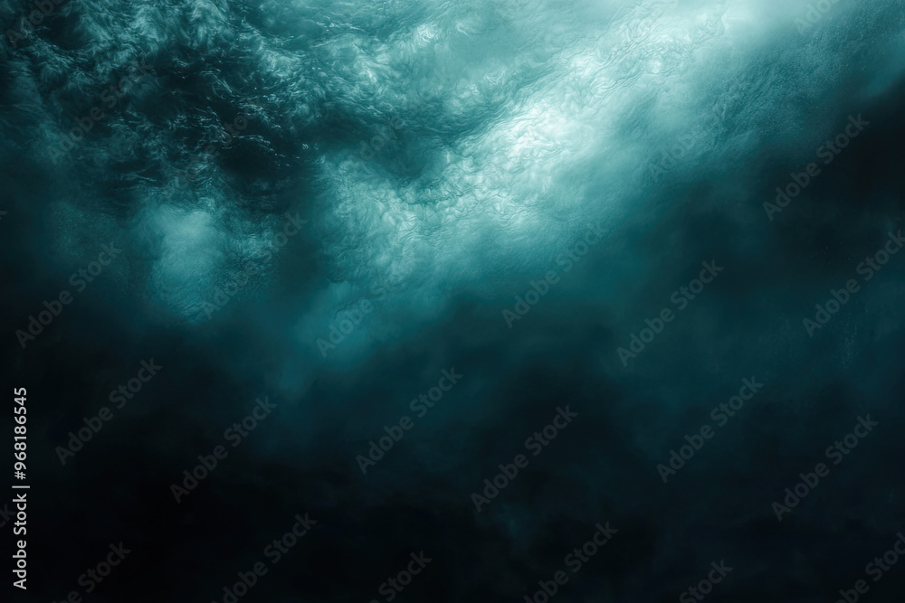 Dark abyss underwater background creates mysterious atmosphere Dark abyss underwater background creates mysterious atmosphere