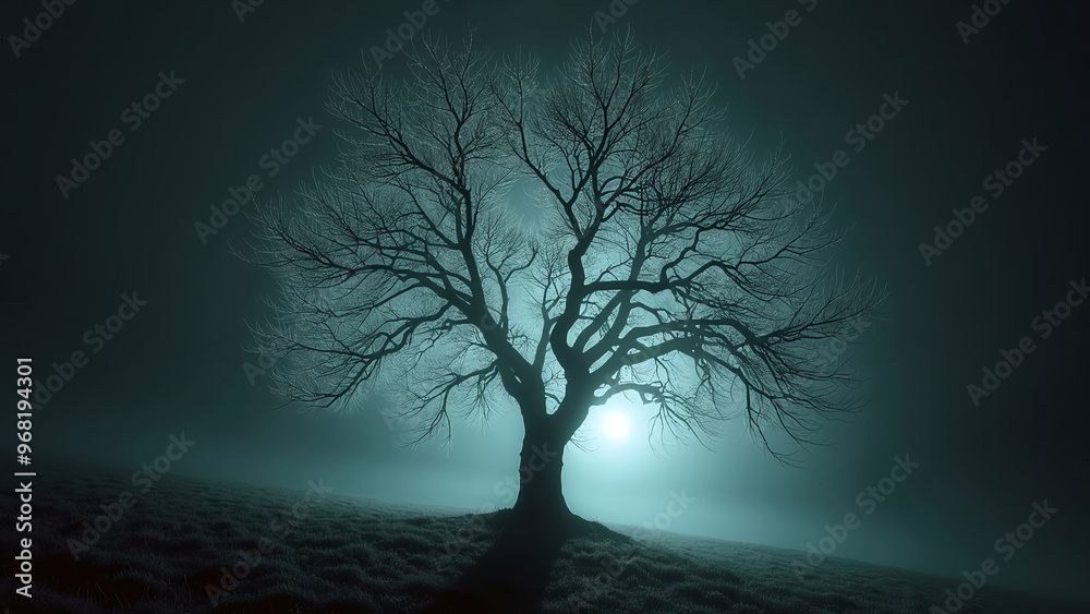 Silhouetted Tree with Ethereal Backlight Silhouetted Tree with Ethereal Backlight