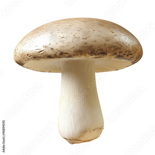 Fresh white mushroom on plain background, transparent