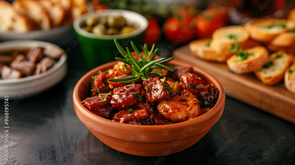 Spanish Tapas Assortment Coffee Shop Ambiance Spanish Tapas Assortment Coffee Shop Ambiance