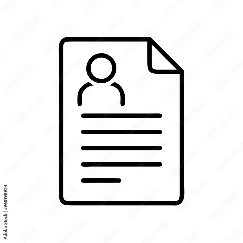 Resume icon with a person silhouette and text on a simple background Resume icon with a person silhouette and text on a simple background