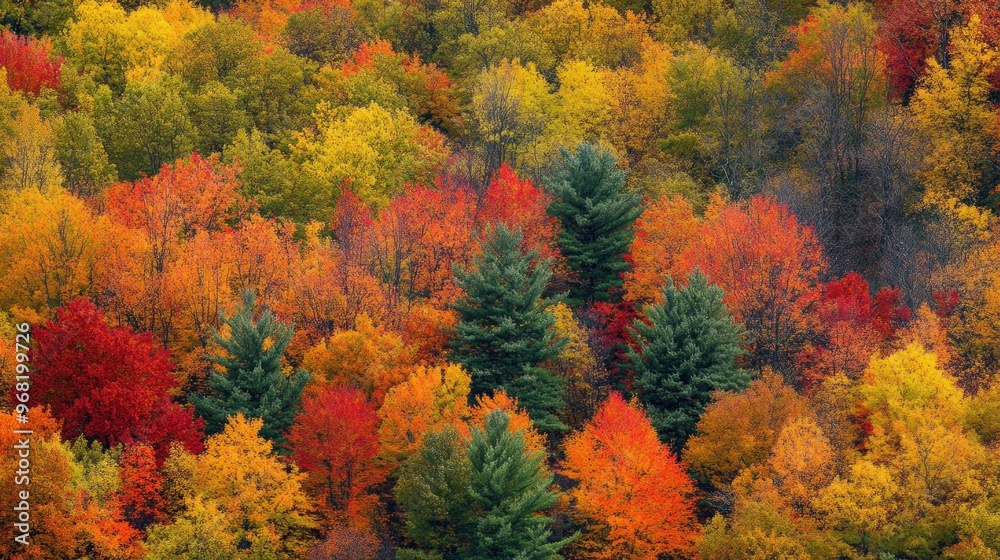 Vibrant nature trees in full autumn color Vibrant nature trees in full autumn color