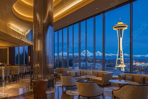 Interior decor highlighting luxury in Seattle's Four Seasons Hotel.