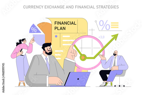 Global Market Expansion. Flat Vector Illustration