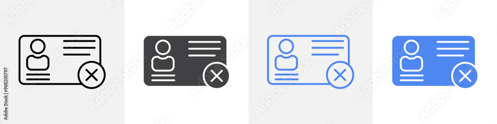 wrong id card icon vector set use for web ui or app wrong id card icon vector set use for web ui or app