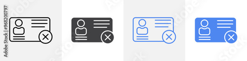 wrong id card icon vector set use for web ui or app