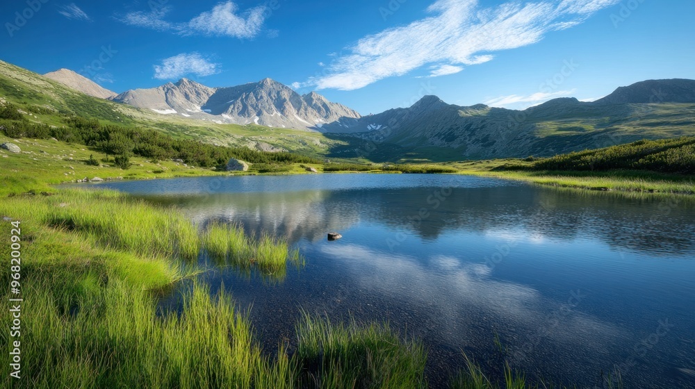 Pristine nature environment with untouched wilderness and clear skies Pristine nature environment with untouched wilderness and clear skies
