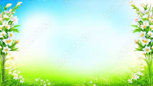 Beautiful light background for a greeting card with delicate flowers 