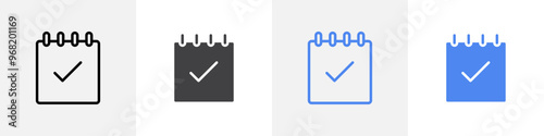 calendar tick icon vector set use for web ui or app