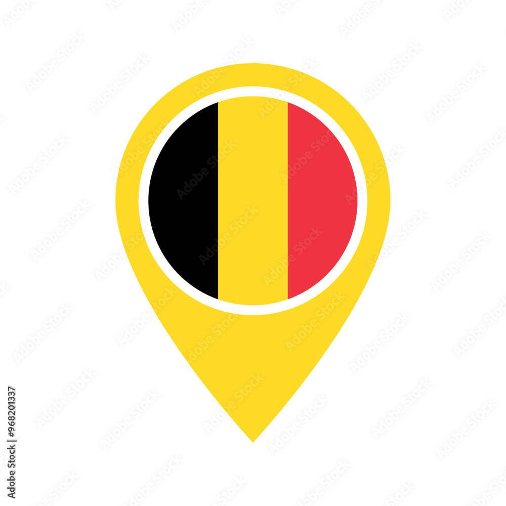Fototapeta premium Belgium flag location icon