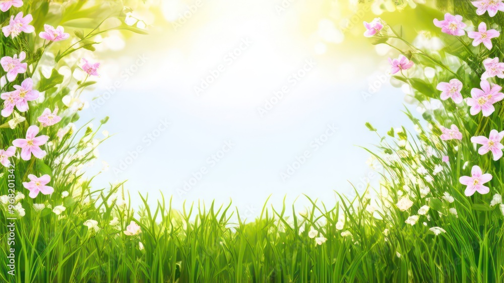 Fototapeta premium Beautiful light background for a greeting card with delicate flowers 