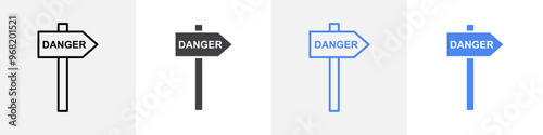 danger icon vector set use for web ui or app