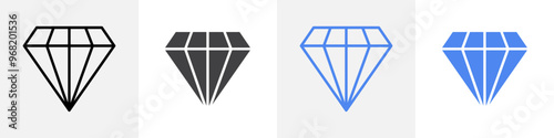 diamond icon vector set use for web ui or app