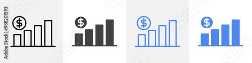 dollar rate icon vector set use for web ui or app