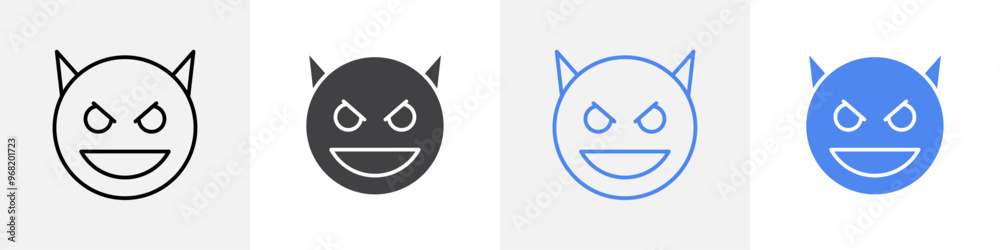 evil face icon vector set use for web ui or app evil face icon vector set use for web ui or app