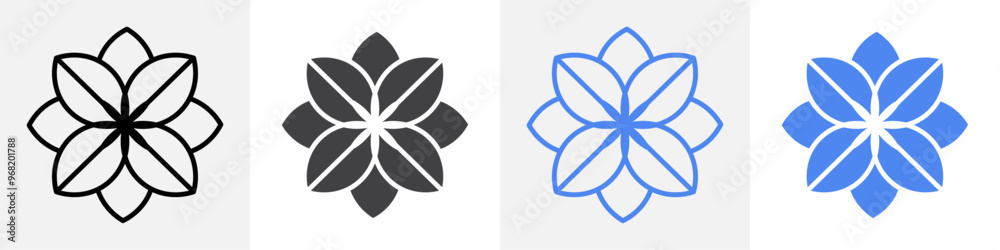 Fototapeta premium flower icon vector set use for web ui or app