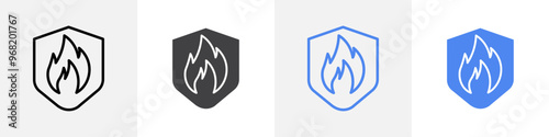 fire safe icon vector set use for web ui or app