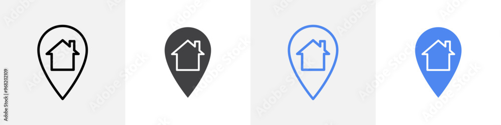 home location icoon vector set use for web ui or app home location icoon vector set use for web ui or app