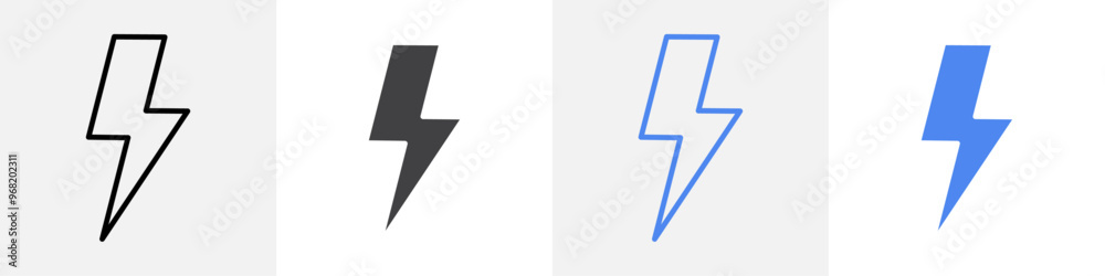 lightning icon vector set use for web ui or app lightning icon vector set use for web ui or app