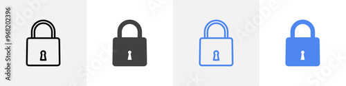 lock icon vector set use for web ui or app