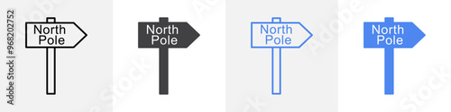 north pole sign vector set use for web ui or app