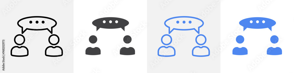 people talking icon vector set use for web ui or app