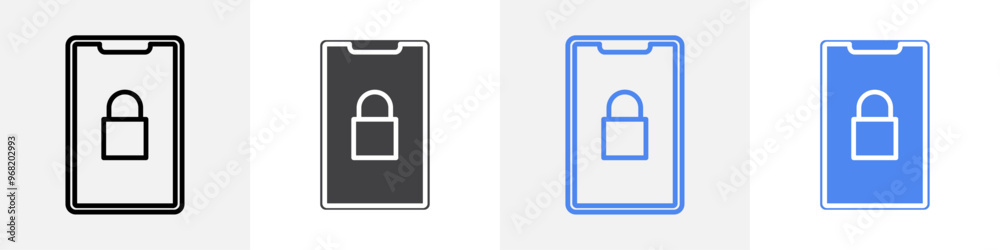 phone lock icon vector set use for web ui or app phone lock icon vector set use for web ui or app