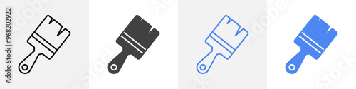 paint brush icon vector set use for web ui or app